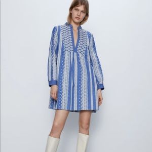 Zara Embroidered Mini Dress